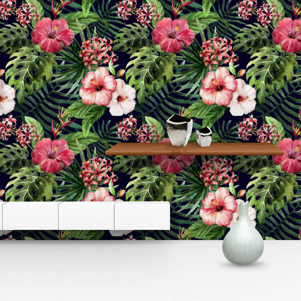 Exotic Nature Leaves & Flowers D1 Wallpaper Roll-Wallpapers Peel & Stick-WAL_PA-IC 5007946 IC 5007946, Abstract Expressionism, Abstracts, Ancient, Art and Paintings, Black, Black and White, Botanical, Drawing, Fashion, Floral, Flowers, Hawaiian, Historical, Illustrations, Medieval, Nature, Paintings, Patterns, Scenic, Semi Abstract, Signs, Signs and Symbols, Tropical, Vintage, Watercolour, White, exotic, leaves, d1, wallpaper, roll, pattern, flower, hawaii, hibiscus, background, tropic, abstract, allover, a