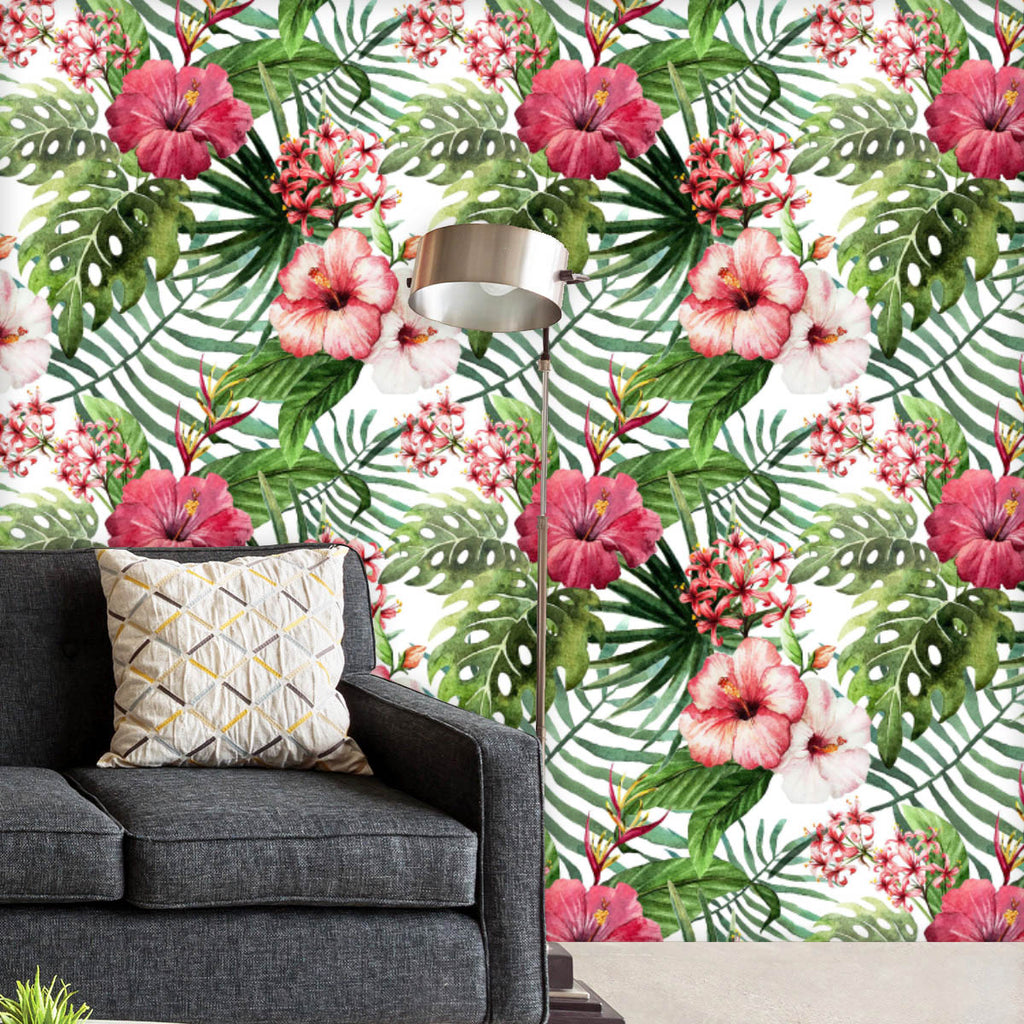 Exotic Nature Leaves & Flowers D2 Wallpaper Roll-Wallpapers Peel & Stick-WAL_PA-IC 5007947 IC 5007947, Abstract Expressionism, Abstracts, Ancient, Art and Paintings, Black, Black and White, Botanical, Drawing, Fashion, Floral, Flowers, Hawaiian, Historical, Illustrations, Medieval, Nature, Paintings, Patterns, Scenic, Semi Abstract, Signs, Signs and Symbols, Tropical, Vintage, Watercolour, White, exotic, leaves, d2, wallpaper, roll, flower, palm, palms, tree, hawaii, hibiscus, trees, tropics, pattern, paint