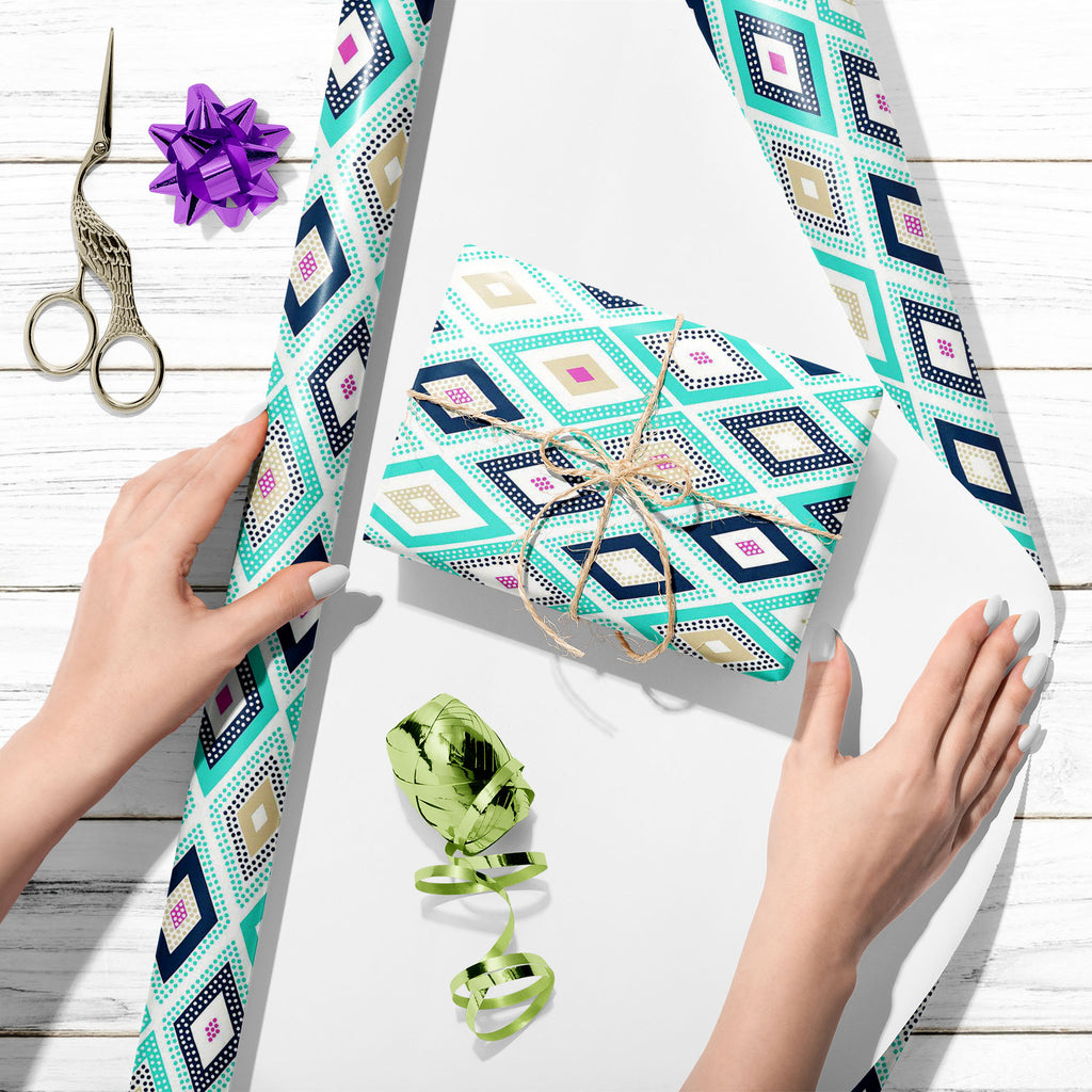 Dots Doodle Rhombus D2 Art & Craft Gift Wrapping Paper-Wrapping Papers-WRP_PP-IC 5007958 IC 5007958, Abstract Expressionism, Abstracts, Art and Paintings, Black and White, Decorative, Digital, Digital Art, Dots, Drawing, Fashion, Geometric, Geometric Abstraction, Graphic, Illustrations, Nautical, Patterns, Semi Abstract, Signs, Signs and Symbols, White, doodle, rhombus, d2, art, craft, gift, wrapping, paper, pattern, geometry, seamless, turquoise, texture, textiles, textile, dot, abstract, background, child