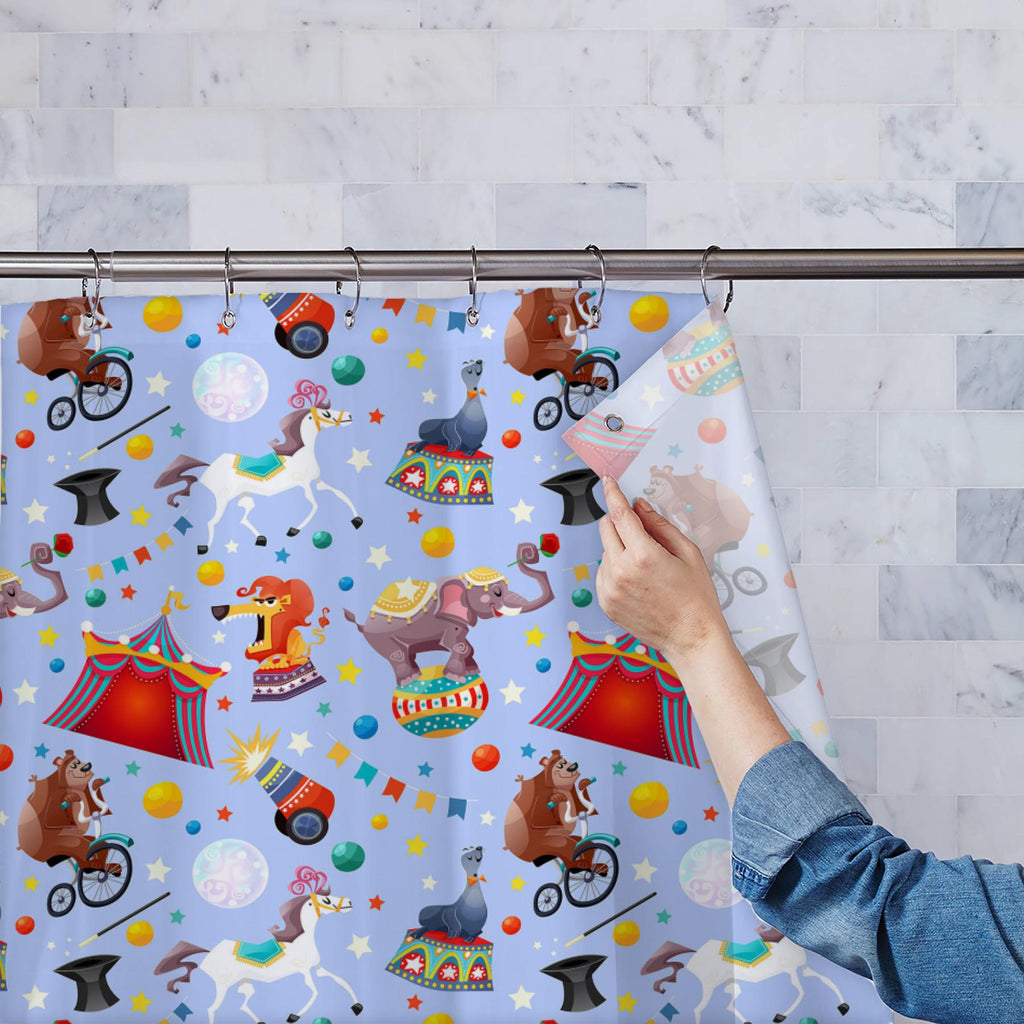 Circus Performance Washable Waterproof Shower Curtain-Shower Curtains-CUR_SH_EL-IC 5007962 IC 5007962, Abstract Expressionism, Abstracts, Animals, Art and Paintings, Books, Decorative, Entertainment, Festivals, Festivals and Occasions, Festive, Illustrations, Patterns, Semi Abstract, Signs, Signs and Symbols, circus, performance, washable, waterproof, shower, curtain, abstract, acrobat, advertising, art, athlete, background, carnival, composition, cover, decoration, design, elephant, fabric, fairy, fantasti