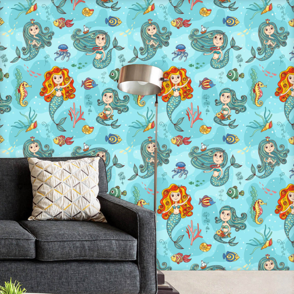 Cute Mermaids Pattern Wallpaper Roll-Wallpapers Peel & Stick-WAL_PA-IC 5007978 IC 5007978, Animals, Animated Cartoons, Art and Paintings, Caricature, Cartoons, Drawing, Fantasy, Illustrations, Mermaid, Nature, Paintings, Patterns, People, Scenic, Sketches, cute, mermaids, pattern, wallpaper, roll, beautiful, beauty, characters, cheerful, child, concepts, doodle, fairy, female, fin, fish, fun, girls, happiness, human, ideas, little, magic, mystery, mythology, nymph, painting, princess, sea, seamless, shell, 