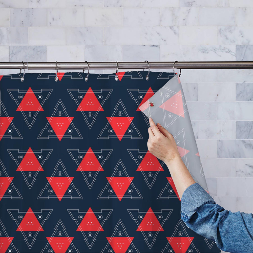 Abstract Geometric Pattern D2 Washable Waterproof Shower Curtain - Shower Curtains - ArtzFolio.com