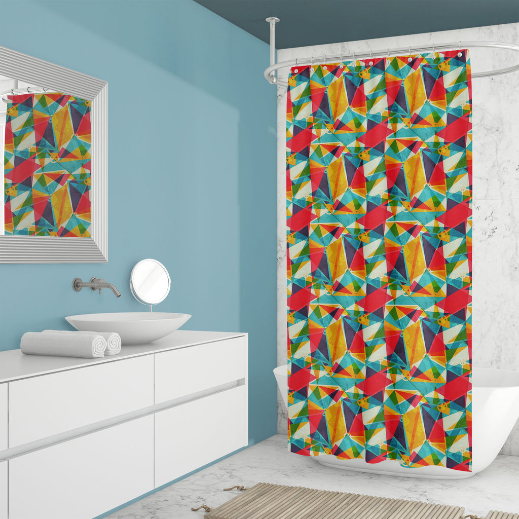 Triangle Mosaic Pattern Washable Waterproof Shower Curtain-Shower Curtains-CUR_SH_EL-IC 5007990 IC 5007990, Abstract Expressionism, Abstracts, Art and Paintings, Cities, City Views, Diamond, Digital, Digital Art, Fashion, Geometric, Geometric Abstraction, Graphic, Illustrations, Modern Art, Paintings, Patterns, Retro, Semi Abstract, Signs, Signs and Symbols, Triangles, triangle, mosaic, pattern, washable, waterproof, shower, curtain, abstract, art, artistic, background, banner, collection, color, cover, cre