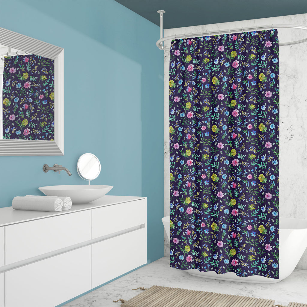 Flowers And Leaves Washable Waterproof Shower Curtain-Shower Curtains-CUR_SH_EL-IC 5007998 IC 5007998, Ancient, Art and Paintings, Black, Black and White, Botanical, Drawing, Floral, Flowers, Historical, Illustrations, Medieval, Nature, Patterns, Retro, Scenic, Seasons, Signs, Signs and Symbols, Vintage, Watercolour, and, leaves, washable, waterproof, shower, curtain, art, backdrop, background, beautiful, blossom, branch, bud, cute, decoration, design, exotic, fabric, flower, fresh, garden, illustration, in