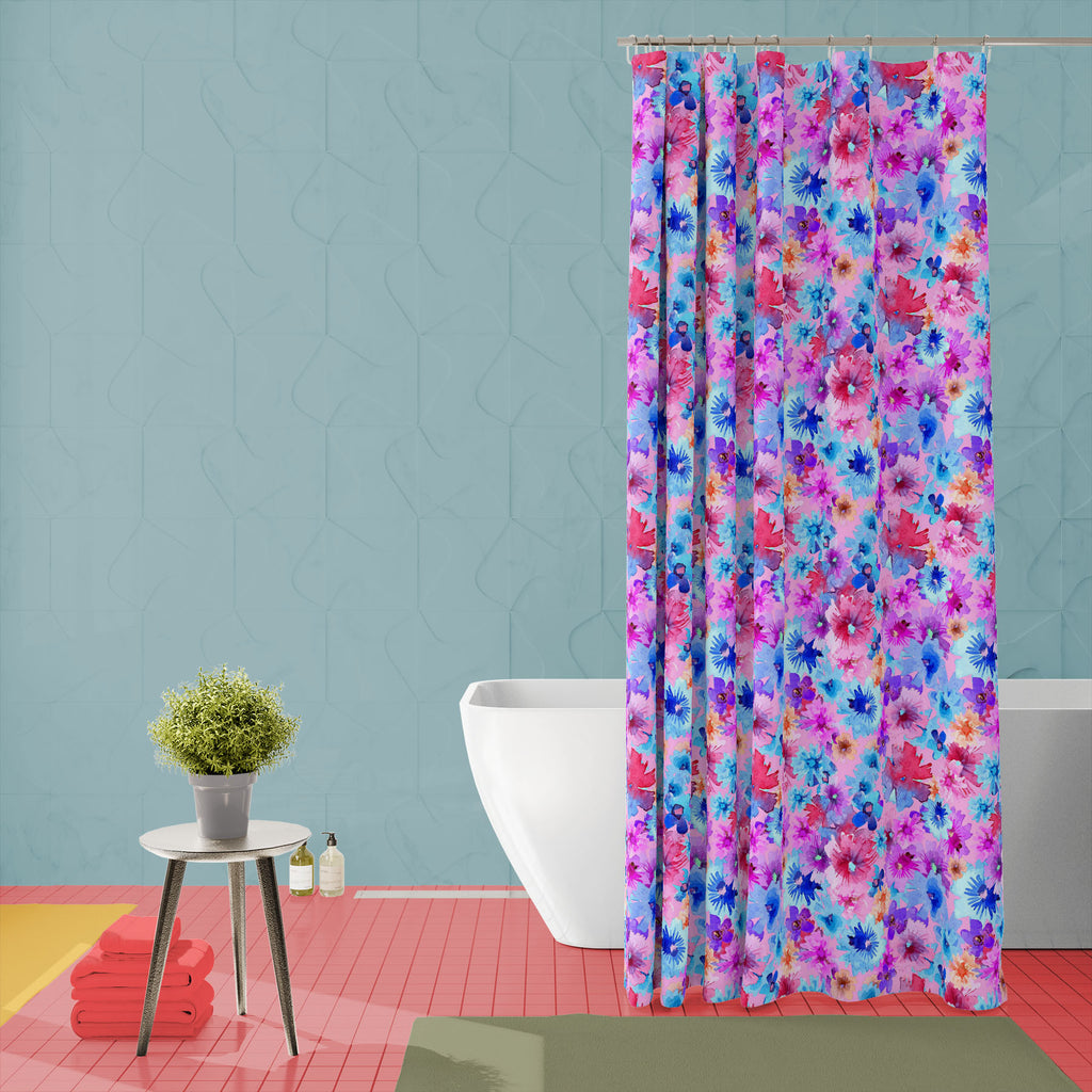 Abstract Watercolor Flower Washable Waterproof Shower Curtain - Shower Curtains - ArtzFolio.com