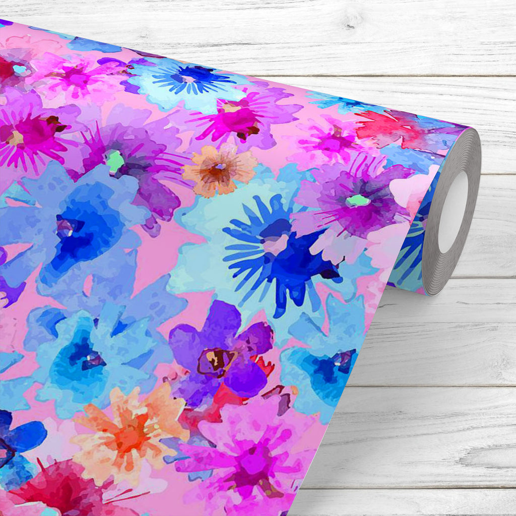 Abstract Watercolor Flower Wallpaper Roll - Wallpapers Peel & Stick - ArtzFolio.com