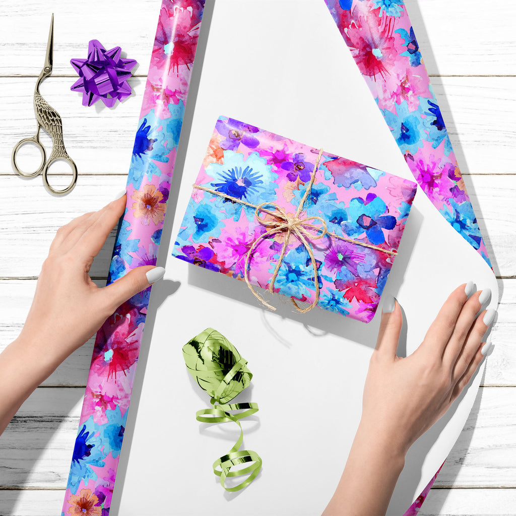 Abstract Watercolor Flower Art & Craft Gift Wrapping Paper - Wrapping Papers - ArtzFolio.com