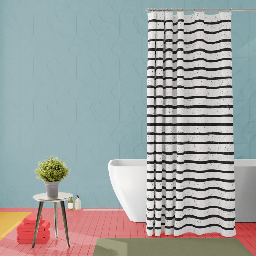 Black And White Abstract D4 Washable Waterproof Shower Curtain-Shower Curtains-CUR_SH_EL-IC 5008005 IC 5008005, Abstract Expressionism, Abstracts, Ancient, Black, Black and White, Chevron, Digital, Digital Art, Geometric, Geometric Abstraction, Graphic, Hipster, Historical, Illustrations, Medieval, Patterns, Semi Abstract, Signs, Signs and Symbols, Stripes, Triangles, Vintage, and, white, abstract, d4, washable, waterproof, shower, curtain, background, brush, card, cool, decoration, design, distressed, dood