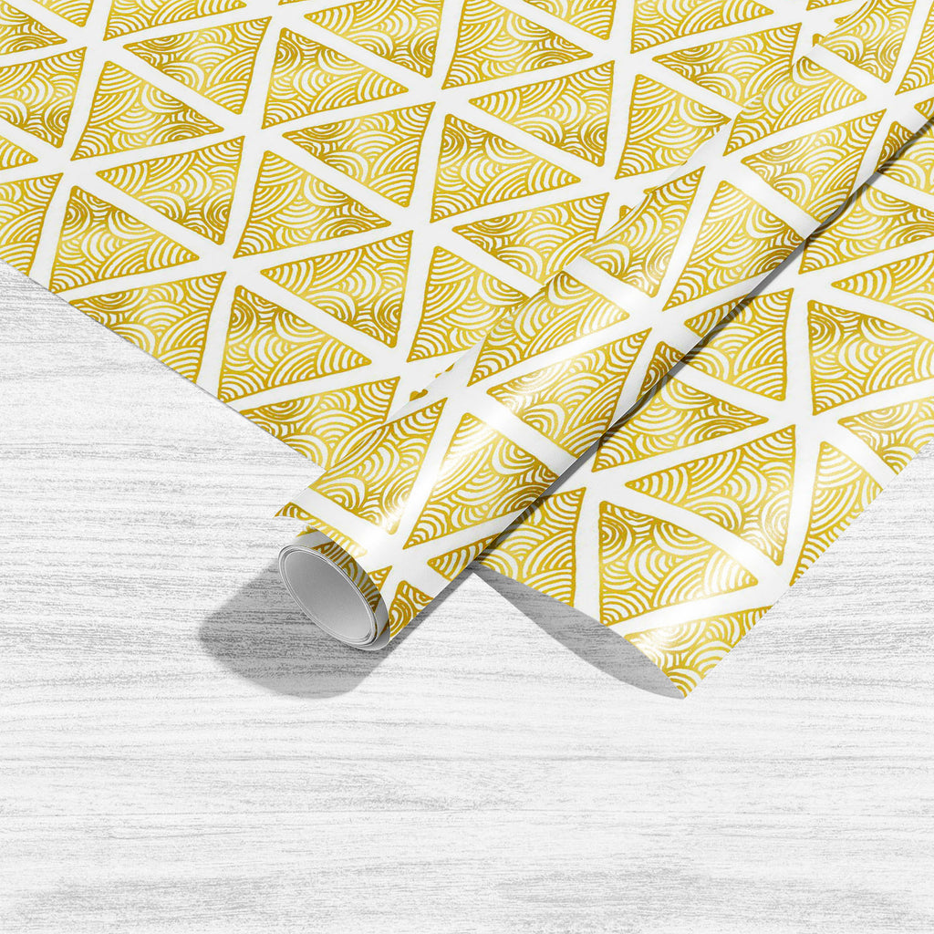Ornate Triangles Art & Craft Gift Wrapping Paper-Wrapping Papers-WRP_PP-IC 5008026 IC 5008026, Abstract Expressionism, Abstracts, Black and White, Digital, Digital Art, Geometric, Geometric Abstraction, Graphic, Hipster, Illustrations, Modern Art, Patterns, Retro, Semi Abstract, Signs, Signs and Symbols, Triangles, Vintage, White, Metallic, ornate, art, craft, gift, wrapping, paper, abstract, pattern, backdrop, background, card, color, colour, cool, creative, decoration, design, drawn, element, fabric, gold