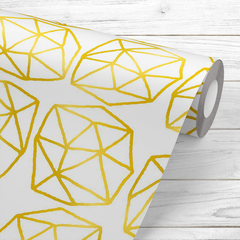 Polygonal Shapes D2 Wallpaper Roll-Wallpapers Peel & Stick-WAL_PA-IC 5008028 IC 5008028, Abstract Expressionism, Abstracts, Black and White, Digital, Digital Art, Geometric, Geometric Abstraction, Graphic, Hipster, Illustrations, Modern Art, Patterns, Retro, Semi Abstract, Signs, Signs and Symbols, Triangles, Vintage, White, Metallic, polygonal, shapes, d2, wallpaper, roll, abstract, pattern, backdrop, background, card, color, colour, cool, creative, decoration, design, drawn, element, fabric, gold, golden,
