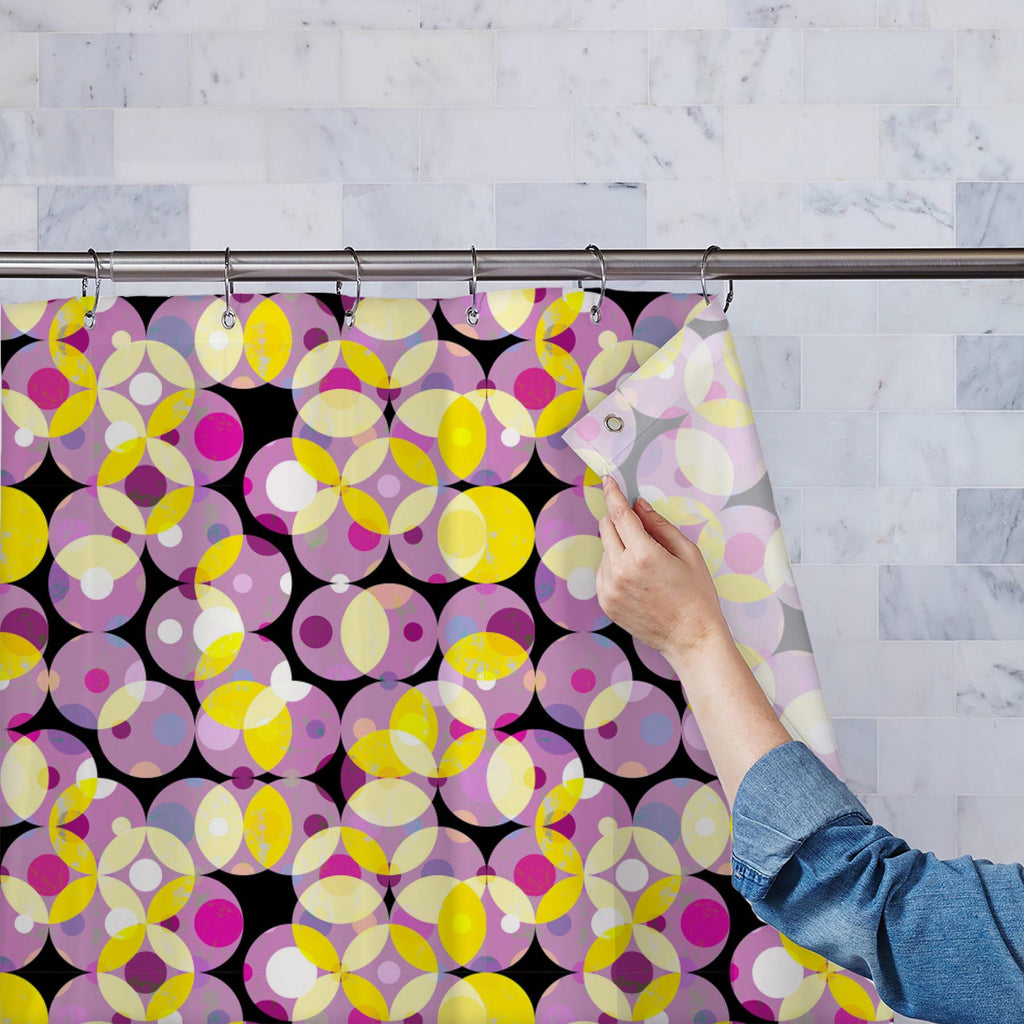 Grungy Halftone Circles Washable Waterproof Shower Curtain-Shower Curtains-CUR_SH_EL-IC 5008029 IC 5008029, Abstract Expressionism, Abstracts, Ancient, Art and Paintings, Botanical, Circle, Digital, Digital Art, Dots, Floral, Flowers, Geometric, Geometric Abstraction, Graphic, Historical, Illustrations, Medieval, Nature, Patterns, Pets, Pop Art, Retro, Semi Abstract, Signs, Signs and Symbols, Splatter, Vintage, grungy, halftone, circles, washable, waterproof, shower, curtain, abstract, art, background, brig
