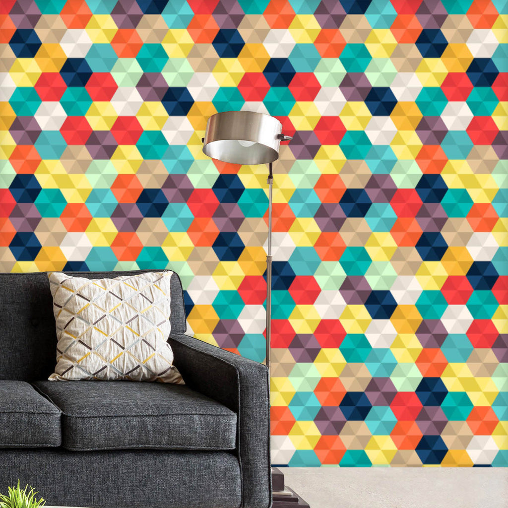 Colorful Hexagons D1 Wallpaper Roll-Wallpapers Peel & Stick-WAL_PA-IC 5008031 IC 5008031, Abstract Expressionism, Abstracts, Art and Paintings, Geometric, Geometric Abstraction, Hexagon, Honeycomb, Patterns, Semi Abstract, Triangles, colorful, hexagons, d1, wallpaper, roll, abstract, art, background, bright, miscellaneous, ornate, pattern, seamless, sparse, triangle, unusual, artzfolio, wallpapers for bedroom, wall papers full sheet for living room, wallpapers for home, pvc wallpaper, peel stick wallpaper, 