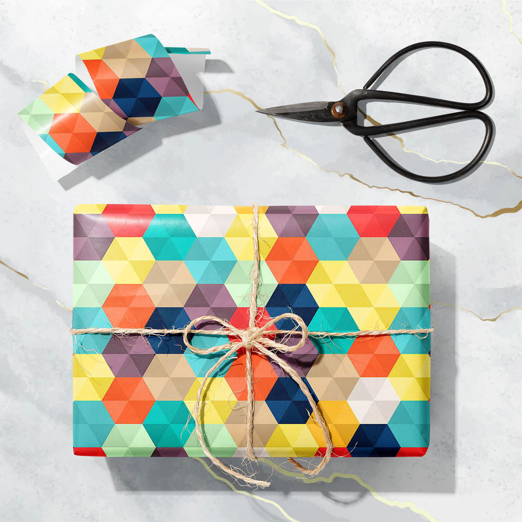 Colorful Hexagons D1 Art & Craft Gift Wrapping Paper-Wrapping Papers-WRP_PP-IC 5008031 IC 5008031, Abstract Expressionism, Abstracts, Art and Paintings, Geometric, Geometric Abstraction, Hexagon, Honeycomb, Patterns, Semi Abstract, Triangles, colorful, hexagons, d1, art, craft, gift, wrapping, paper, abstract, background, bright, miscellaneous, ornate, pattern, seamless, sparse, triangle, unusual, wallpaper, artzfolio, wrapping paper, gift wrapping paper, gift wrapping, birthday wrapping paper, holiday wrap