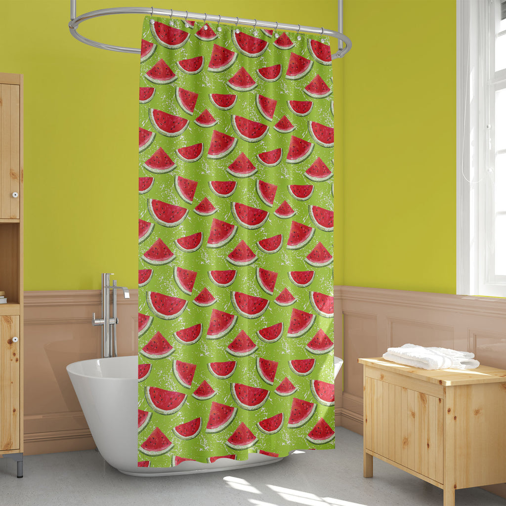 Watermelon Pattern D1 Washable Waterproof Shower Curtain-Shower Curtains-CUR_SH_EL-IC 5008040 IC 5008040, Art and Paintings, Cuisine, Drawing, Food, Food and Beverage, Food and Drink, Fruit and Vegetable, Fruits, Illustrations, Paintings, Patterns, Seasons, Signs, Signs and Symbols, Sketches, Splatter, Watercolour, watermelon, pattern, d1, washable, waterproof, shower, curtain, art, backdrop, background, berry, closeup, color, delicious, design, dessert, element, fresh, freshness, fruit, green, handmade, ha