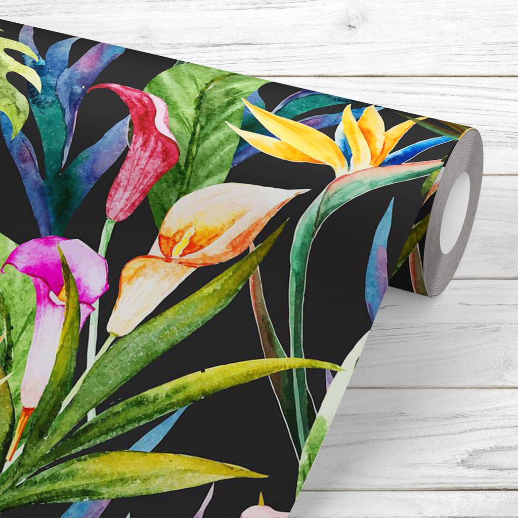Tropical Watercolor Flowers D3 Wallpaper Roll-Wallpapers Peel & Stick-WAL_PA-IC 5008048 IC 5008048, Art and Paintings, Birthday, Botanical, Decorative, Digital, Digital Art, Drawing, Fashion, Floral, Flowers, Graphic, Hawaiian, Holidays, Illustrations, Love, Nature, Paintings, Patterns, Retro, Romance, Scenic, Signs, Signs and Symbols, Tropical, Watercolour, watercolor, d3, wallpaper, roll, aloha, art, background, beautiful, bright, calla, colorful, decoration, design, exotic, flower, green, hawaii, illustr