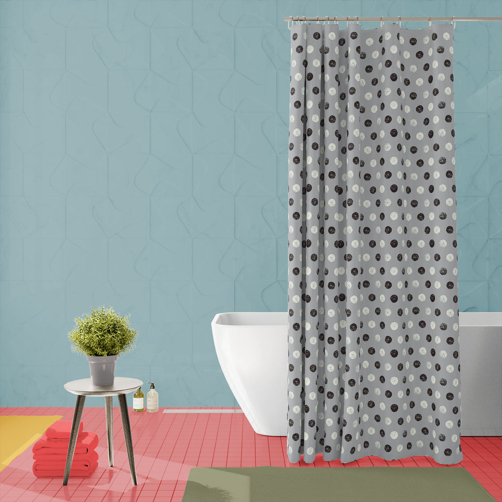 Abstract Polka Dots D1 Washable Waterproof Shower Curtain - Shower Curtains - ArtzFolio.com