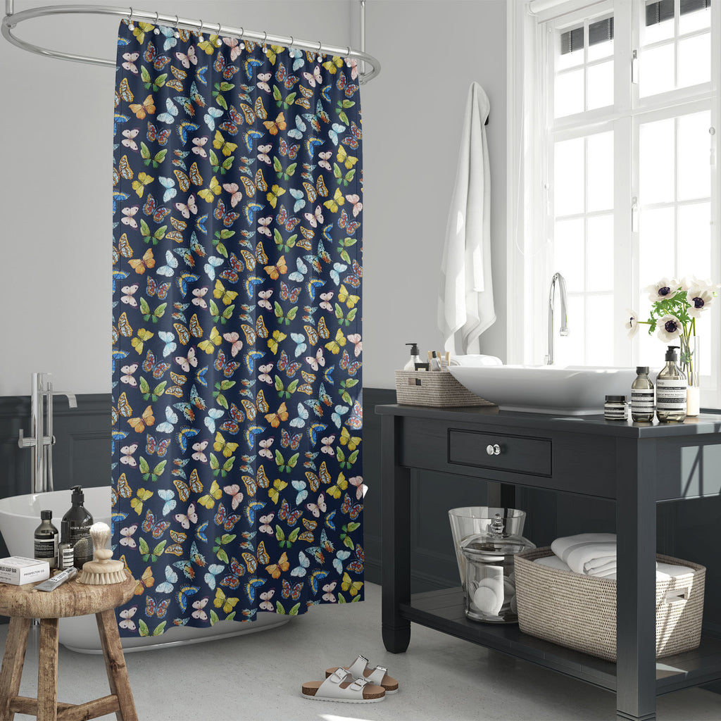 Watercolor Butterflies D1 Washable Waterproof Shower Curtain-Shower Curtains-CUR_SH_EL-IC 5008062 IC 5008062, Abstract Expressionism, Abstracts, Art and Paintings, Black, Black and White, Decorative, Drawing, Illustrations, Nature, Patterns, Scenic, Semi Abstract, Signs, Signs and Symbols, Watercolour, White, watercolor, butterflies, d1, washable, waterproof, shower, curtain, strong, abstract, art, backdrop, beautiful, beauty, bright, card, color, colorful, decoration, design, elegant, illustration, light, 