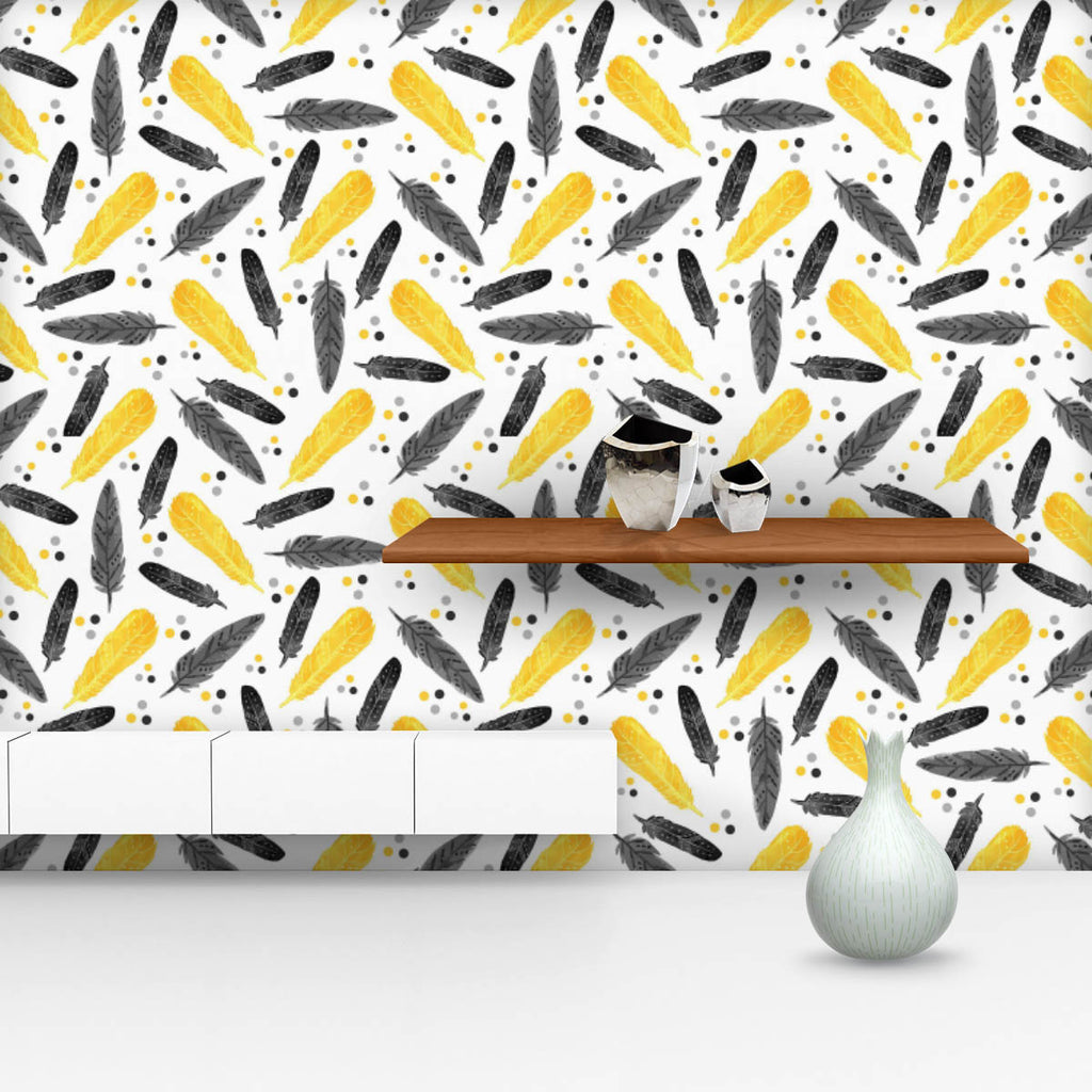 Watercolor Fashion Pattern Wallpaper Roll-Wallpapers Peel & Stick-WAL_PA-IC 5008091 IC 5008091, Abstract Expressionism, Abstracts, Ancient, Art and Paintings, Birds, Black, Black and White, Culture, Drawing, Ethnic, Fashion, Historical, Illustrations, Medieval, Nature, Patterns, Scenic, Semi Abstract, Signs, Signs and Symbols, Traditional, Tribal, Vintage, Watercolour, White, World Culture, watercolor, pattern, wallpaper, roll, feather, yellow, feathers, textiles, abstract, art, autumn, backdrop, background