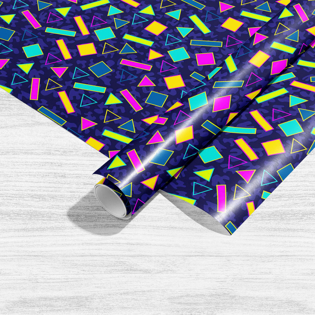 Retro Geometric Pattern D2 Art & Craft Gift Wrapping Paper-Wrapping Papers-WRP_PP-IC 5008097 IC 5008097, 80s, Abstract Expressionism, Abstracts, Ancient, Art and Paintings, Decorative, Digital, Digital Art, Fashion, Geometric, Geometric Abstraction, Graphic, Hipster, Historical, Illustrations, Medieval, Modern Art, Patterns, Pop Art, Retro, Semi Abstract, Signs, Signs and Symbols, Triangles, Vintage, pattern, d2, art, craft, gift, wrapping, paper, shapes, funky, shape, textiles, abstract, artwork, arty, bac