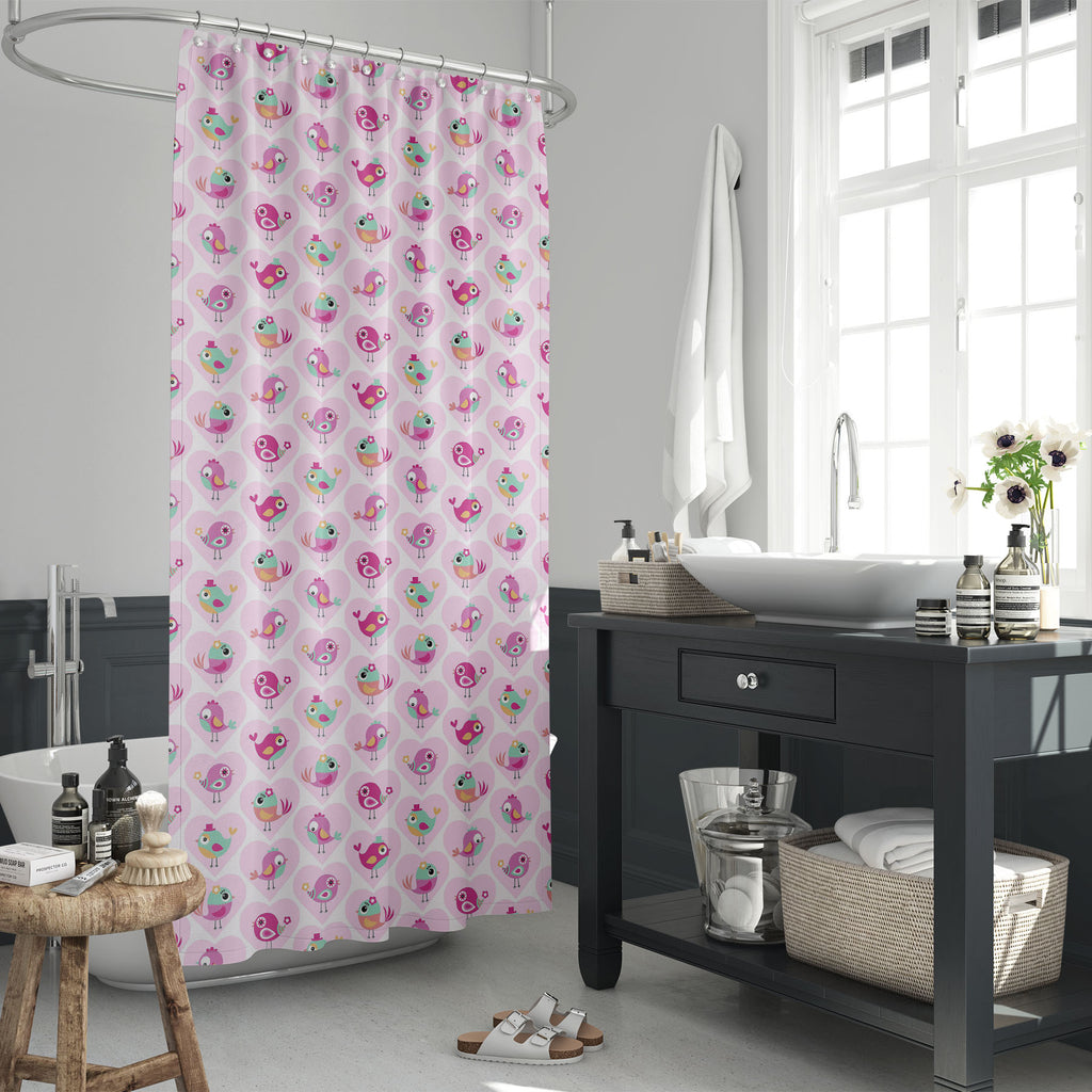 Cute Birds Cartoon Washable Waterproof Shower Curtain-Shower Curtains-CUR_SH_EL-IC 5008102 IC 5008102, Animals, Animated Cartoons, Art and Paintings, Baby, Birds, Caricature, Cartoons, Children, Digital, Digital Art, Drawing, Family, Graphic, Hearts, Illustrations, Kids, Love, Patterns, Romance, Signs, Signs and Symbols, Symbols, cute, cartoon, washable, waterproof, shower, curtain, bird, adorable, animal, art, background, cheerful, childish, color, colorful, decor, decoration, design, element, fabric, funn