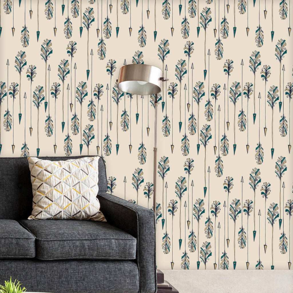 Abstract Feather Arrows Wallpaper Roll - Wallpapers Peel & Stick - ArtzFolio.com