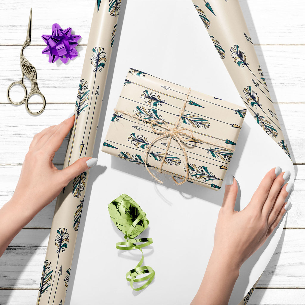 Abstract Feather Arrows Art & Craft Gift Wrapping Paper - Wrapping Papers - ArtzFolio.com