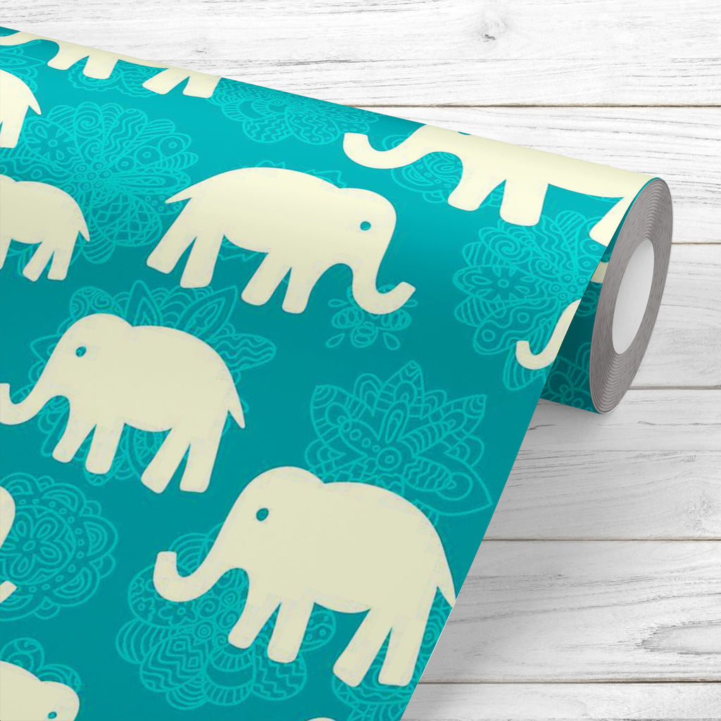 Elephants Pattern Wallpaper Roll-Wallpapers Peel & Stick-WAL_PA-IC 5008105 IC 5008105, Animals, Animated Cartoons, Books, Caricature, Cartoons, Dots, Family, Illustrations, Nature, Patterns, Pets, Scenic, Signs, Signs and Symbols, Wildlife, elephants, pattern, wallpaper, roll, elephant, animal, back, backdrop, background, card, cartoon, characters, child, childhood, cute, decoration, design, dot, element, emerald, fun, green, illustration, little, nursery, paint, pet, repetition, revival, seamless, shape, s