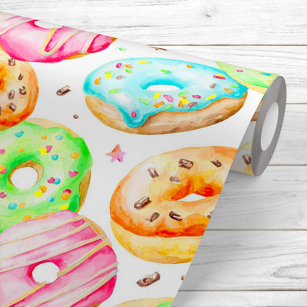 Watercolor Donuts Wallpaper Roll-Wallpapers Peel & Stick-WAL_PA-IC 5008108 IC 5008108, Art and Paintings, Cuisine, Drawing, Food, Food and Beverage, Food and Drink, Illustrations, Patterns, Watercolour, watercolor, donuts, wallpaper, roll, donut, art, background, bake, baking, blue, cake, chocolate, colorful, confetti, cream, delicious, dessert, fudge, glazed, green, illustration, isolated, nice, orange, paint, pastry, pattern, pink, seamless, sugar, sweet, tasty, unhealthy, yummy, artzfolio, wallpapers for