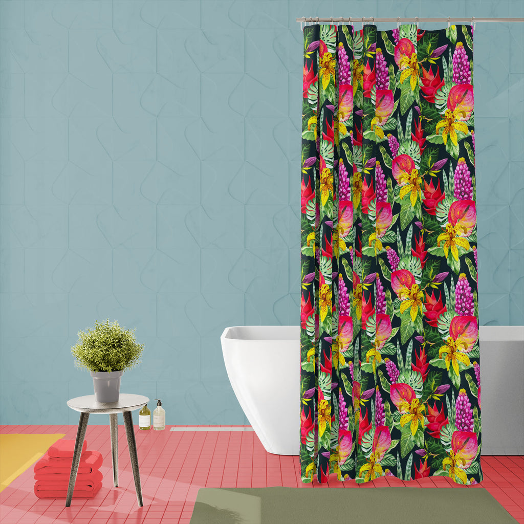 Watercolor Floral Pattern D1 Washable Waterproof Shower Curtain-Shower Curtains-CUR_SH_EL-IC 5008111 IC 5008111, Abstract Expressionism, Abstracts, Ancient, Art and Paintings, Black, Black and White, Botanical, Drawing, Floral, Flowers, Historical, Illustrations, Medieval, Nature, Paintings, Patterns, Retro, Scenic, Semi Abstract, Signs, Signs and Symbols, Tropical, Vintage, Watercolour, watercolor, pattern, d1, washable, waterproof, shower, curtain, abstract, art, backdrop, background, beautiful, beauty, b