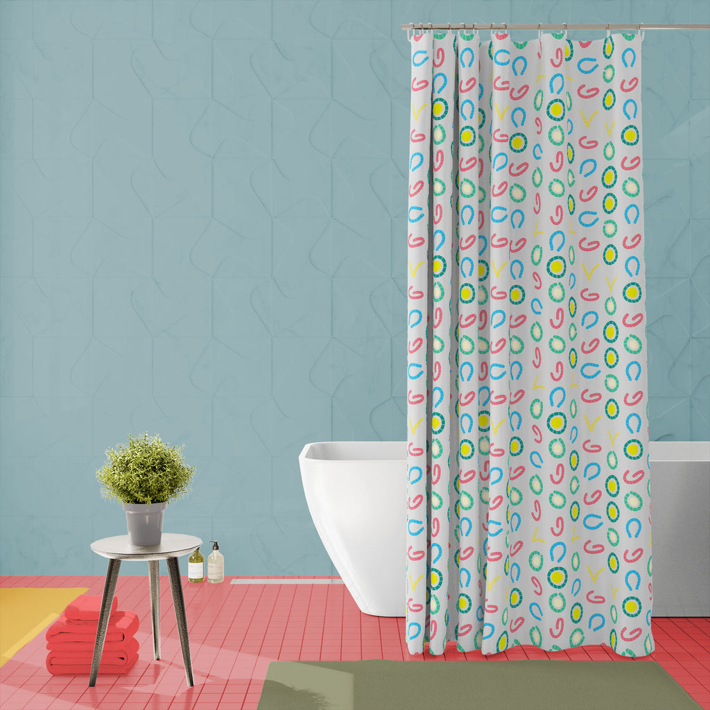 Colorful Abstract Elements Washable Waterproof Shower Curtain-Shower Curtains-CUR_SH_EL-IC 5008117 IC 5008117, Abstract Expressionism, Abstracts, Art and Paintings, Baby, Children, Kids, Patterns, Semi Abstract, Signs, Signs and Symbols, colorful, abstract, elements, washable, waterproof, shower, curtain, art, background, childish, design, infant, miscellaneous, ornament, ornate, pattern, seamless, sparse, texture, unusual, wallpaper, artzfolio, shower curtain, bathroom curtain, eyelet shower curtain, water