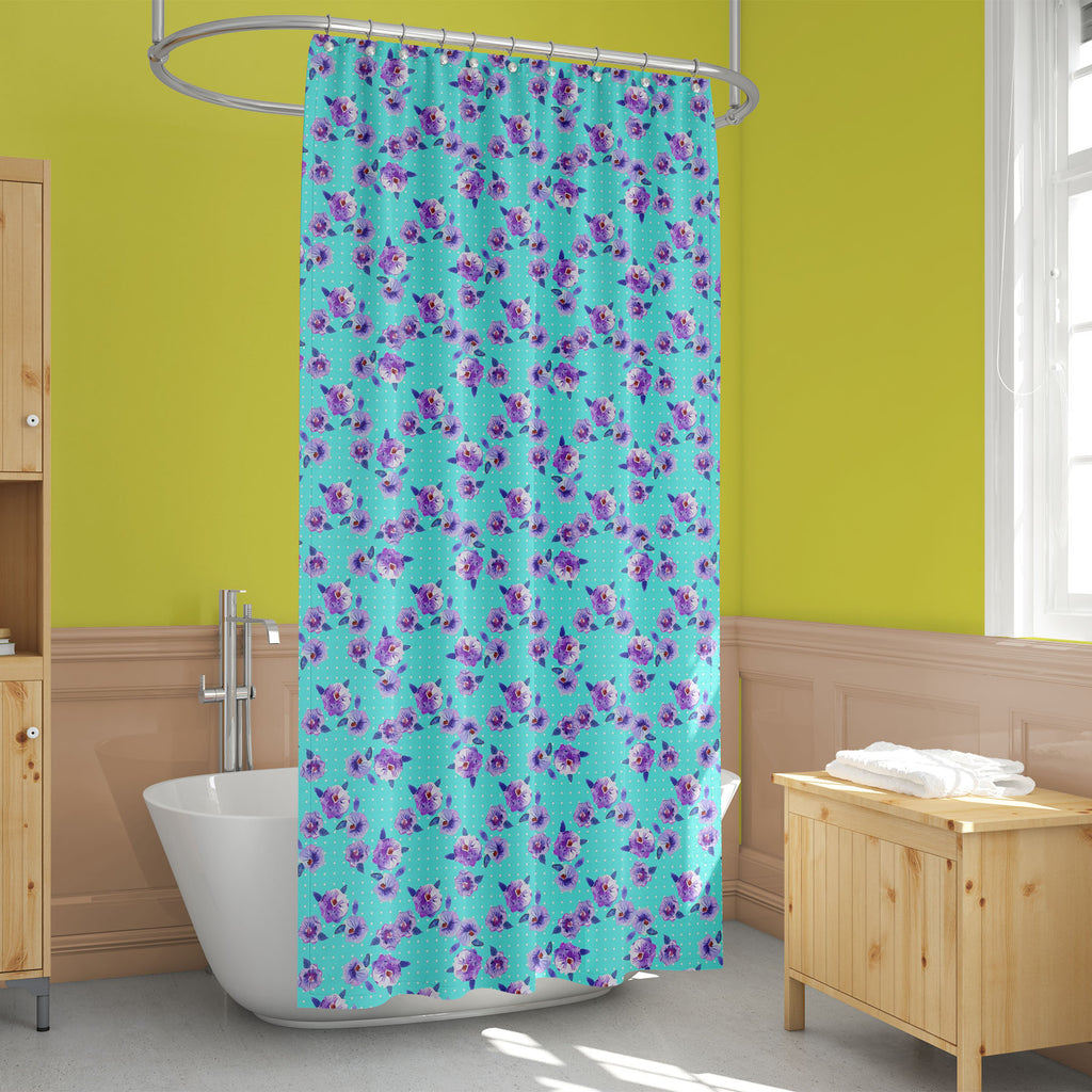 Polka Dots with Floral Pattern Washable Waterproof Shower Curtain-Shower Curtains-CUR_SH_EL-IC 5008119 IC 5008119, Ancient, Art and Paintings, Botanical, Digital, Digital Art, Dots, Drawing, Floral, Flowers, Graphic, Historical, Illustrations, Medieval, Nature, Paintings, Patterns, Retro, Scenic, Signs, Signs and Symbols, Vintage, Watercolour, Wedding, polka, with, pattern, washable, waterproof, shower, curtain, backdrop, background, bloom, blossom, blue, branch, colore, decoration, design, dot, fabric, flo