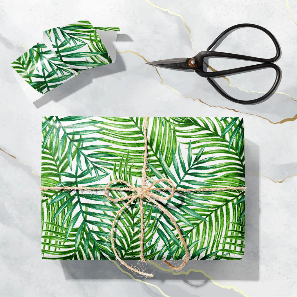 Tropical Palm Leaves D2 Art & Craft Gift Wrapping Paper-Wrapping Papers-WRP_PP-IC 5008125 IC 5008125, Art and Paintings, Black and White, Botanical, Digital, Digital Art, Fashion, Floral, Flowers, Graphic, Hawaiian, Illustrations, Nature, Paintings, Patterns, Scenic, Signs, Signs and Symbols, Tropical, Watercolour, White, palm, leaves, d2, art, craft, gift, wrapping, paper, pattern, leaf, jungle, palms, watercolor, seamless, rainforest, forest, background, trees, tropic, print, green, tree, prints, beautifu