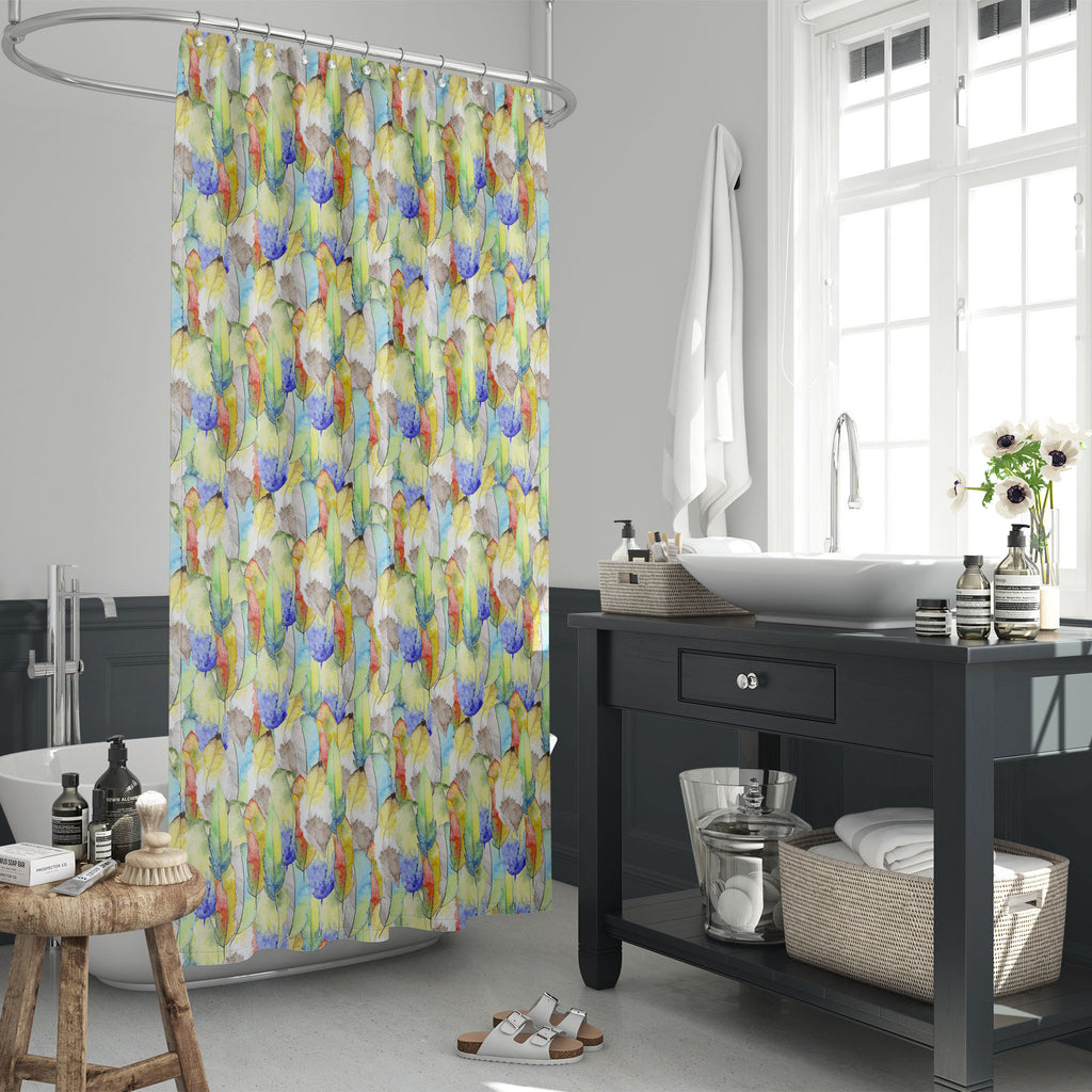 Vintage Feathers Pattern Washable Waterproof Shower Curtain-Shower Curtains-CUR_SH_EL-IC 5008126 IC 5008126, Abstract Expressionism, Abstracts, American, Ancient, Animals, Art and Paintings, Birds, Black, Black and White, Culture, Decorative, Digital, Digital Art, Drawing, Ethnic, Graphic, Historical, Illustrations, Medieval, Nature, Patterns, Retro, Scenic, Semi Abstract, Signs, Signs and Symbols, Sketches, Traditional, Tribal, Vintage, Watercolour, World Culture, feathers, pattern, washable, waterproof, s