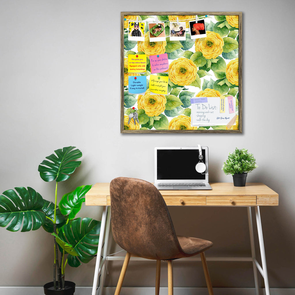 Yellow Ranunculus Pattern Bulletin Board Notice Pin Board Soft Board | Framed-Bulletin Boards Framed-BLB_FR-IC 5008142 IC 5008142, Art and Paintings, Black and White, Botanical, Floral, Flowers, Illustrations, Nature, Paintings, Patterns, Scenic, Signs, Signs and Symbols, Watercolour, White, yellow, ranunculus, pattern, bulletin, board, notice, pin, soft, framed, roses, aquarelle, art, background, beautiful, bloom, blooming, blossom, botany, bright, buttercup, closeup, color, decor, design, drawn, element, 