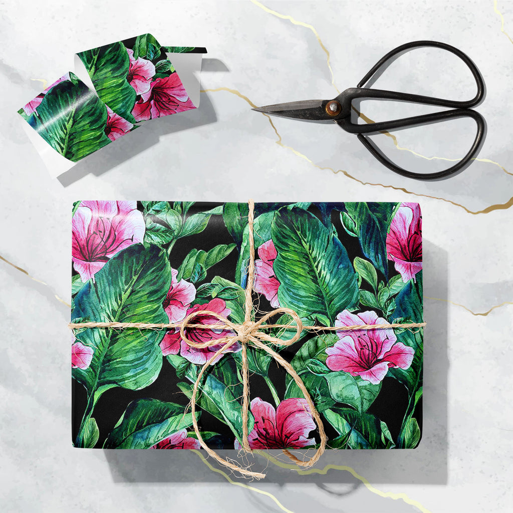 Tropical Leaves & Hibiscus Flowers D3 Art & Craft Gift Wrapping Paper-Wrapping Papers-WRP_PP-IC 5008146 IC 5008146, Abstract Expressionism, Abstracts, Ancient, Art and Paintings, Black and White, Botanical, Drawing, Fashion, Floral, Flowers, Hawaiian, Historical, Illustrations, Medieval, Nature, Paintings, Patterns, Scenic, Semi Abstract, Tropical, Vintage, Watercolour, White, leaves, hibiscus, d3, art, craft, gift, wrapping, paper, abstract, aloha, aquarelle, background, bouquet, colorful, decoration, exot