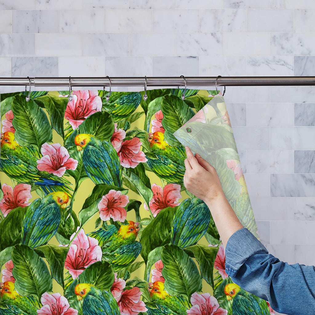 Tropical Leaves & Hibiscus Flowers D4 Washable Waterproof Shower Curtain-Shower Curtains-CUR_SH_EL-IC 5008147 IC 5008147, Abstract Expressionism, Abstracts, Ancient, Art and Paintings, Botanical, Drawing, Fashion, Floral, Flowers, Hawaiian, Historical, Illustrations, Medieval, Nature, Paintings, Patterns, Scenic, Semi Abstract, Tropical, Vintage, Watercolour, leaves, hibiscus, d4, washable, waterproof, shower, curtain, abstract, aloha, aquarelle, art, background, bouquet, colorful, decoration, exotic, fabri