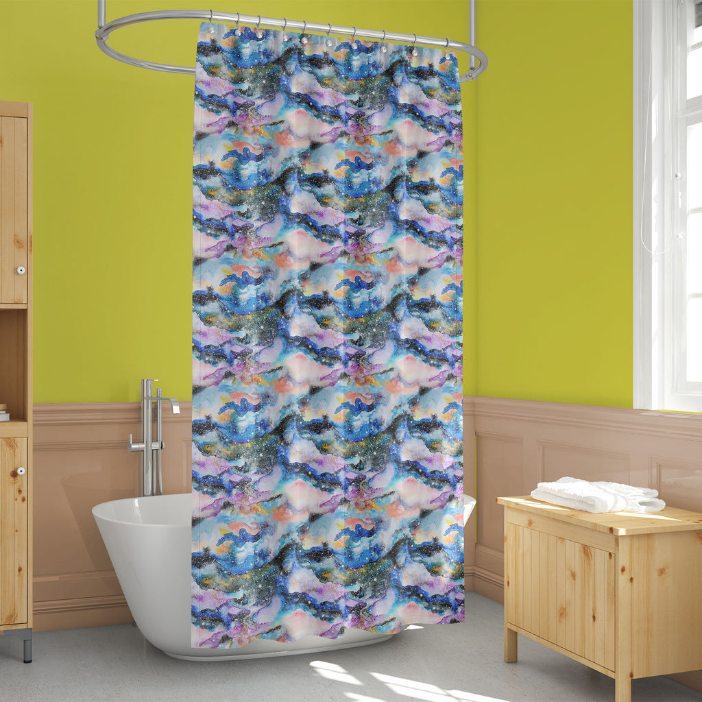 Watercolor Modern Galaxy D3 Washable Waterproof Shower Curtain-Shower Curtains-CUR_SH_EL-IC 5008153 IC 5008153, Abstract Expressionism, Abstracts, Art and Paintings, Astrology, Astronomy, Black, Black and White, Cosmology, Digital, Digital Art, Fantasy, Graphic, Horoscope, Illustrations, Modern Art, Nature, Patterns, Scenic, Semi Abstract, Signs, Signs and Symbols, Space, Splatter, Stars, Sun Signs, Watercolour, Zodiac, watercolor, modern, galaxy, d3, washable, waterproof, shower, curtain, abstract, art, ba
