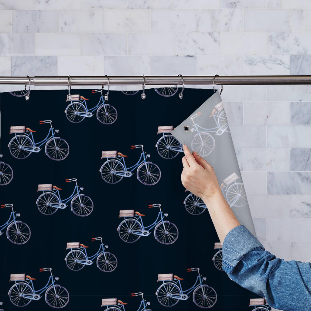Watercolor Bicycles Washable Waterproof Shower Curtain-Shower Curtains-CUR_SH_EL-IC 5008155 IC 5008155, Ancient, Art and Paintings, Automobiles, Bikes, Black, Black and White, Digital, Digital Art, Drawing, Graphic, Hipster, Historical, Illustrations, Love, Medieval, Modern Art, Patterns, Retro, Romance, Signs, Signs and Symbols, Sports, Transportation, Travel, Vehicles, Vintage, Watercolour, White, watercolor, bicycles, washable, waterproof, shower, curtain, art, background, bicycle, bike, blue, cycle, des