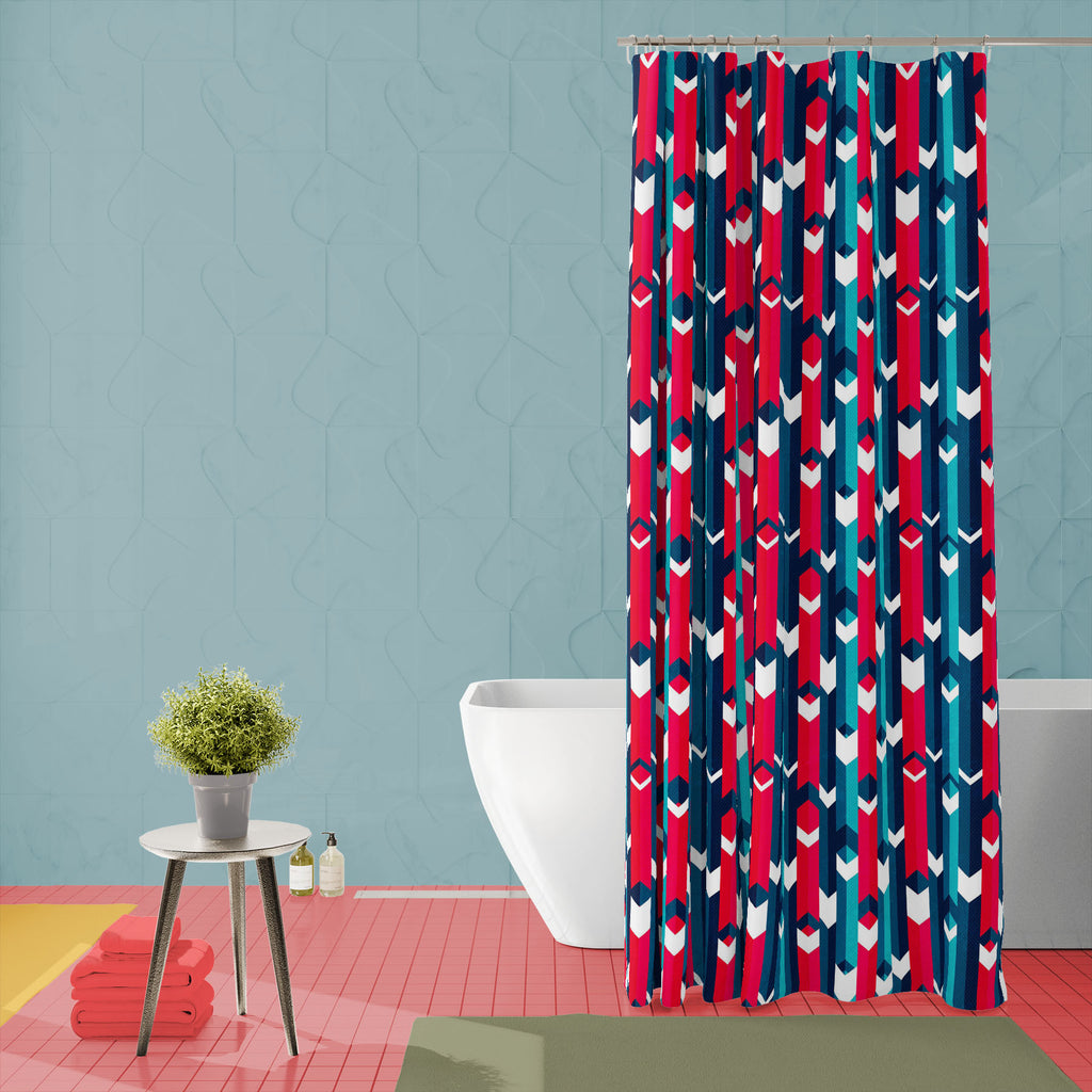Blue Color Stripes Washable Waterproof Shower Curtain-Shower Curtains-CUR_SH_EL-IC 5008174 IC 5008174, Abstract Expressionism, Abstracts, Art and Paintings, Black and White, Culture, Decorative, Ethnic, Fashion, Geometric, Geometric Abstraction, Illustrations, Nature, Patterns, Retro, Scenic, Semi Abstract, Signs, Signs and Symbols, Stripes, Traditional, Tribal, White, World Culture, blue, color, washable, waterproof, shower, curtain, abstract, accessories, acrylic, art, artistic, background, banner, bright