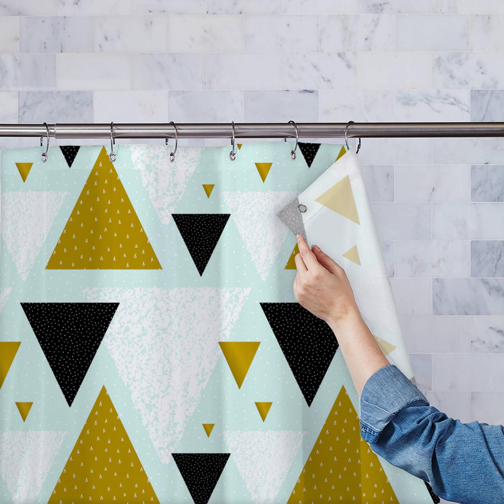 Abstract Geometric Pattern D5 Washable Waterproof Shower Curtain - Shower Curtains - ArtzFolio.com