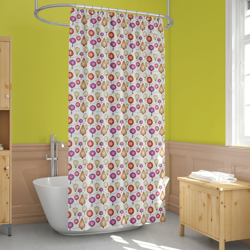 Watercolor Chinese Lantern D1 Washable Waterproof Shower Curtain-Shower Curtains-CUR_SH_EL-IC 5008188 IC 5008188, Ancient, Art and Paintings, Asian, Black and White, Chinese, Culture, Drawing, Ethnic, Historical, Holidays, Illustrations, Japanese, Medieval, Paintings, Patterns, Retro, Signs, Signs and Symbols, Traditional, Tribal, Vintage, Watercolour, White, World Culture, watercolor, lantern, d1, washable, waterproof, shower, curtain, art, background, celebrate, china, color, colorful, decoration, design,