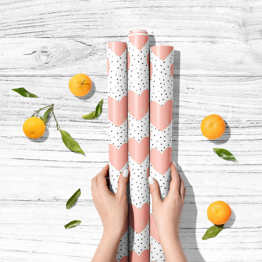 Abstract Hearts & Dots Art & Craft Gift Wrapping Paper - Wrapping Papers - ArtzFolio.com