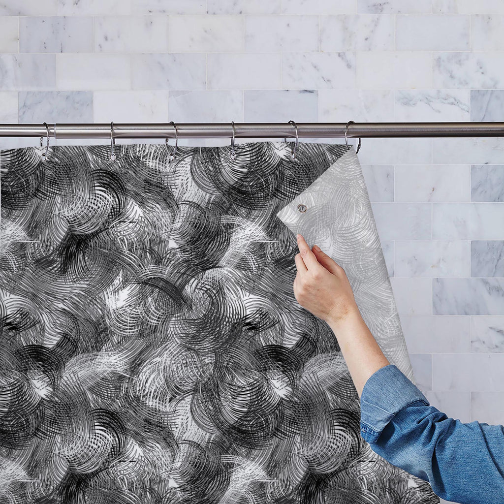 Black & White Grunge Washable Waterproof Shower Curtain-Shower Curtains-CUR_SH_EL-IC 5008208 IC 5008208, Abstract Expressionism, Abstracts, Ancient, Art and Paintings, Black, Black and White, Decorative, Digital, Digital Art, Geometric, Geometric Abstraction, Graphic, Historical, Illustrations, Medieval, Patterns, Semi Abstract, Signs, Signs and Symbols, Splatter, Stripes, Vintage, White, grunge, washable, waterproof, shower, curtain, abstract, art, backdrop, background, bright, brush, chaotic, color, curve