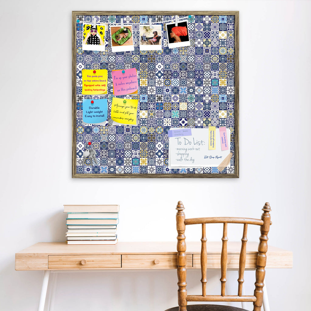 Floral Moroccan Mediterranean Pattern Bulletin Board Notice Pin Board Soft Board | Framed-Bulletin Boards Framed-BLB_FR-IC 5008210 IC 5008210, Ancient, Black and White, Botanical, Cross, Culture, Decorative, Ethnic, Floral, Flowers, Geometric, Geometric Abstraction, Historical, Medieval, Modern Art, Moroccan, Nature, Patterns, Portuguese, Retro, Spanish, Traditional, Tribal, Vintage, White, World Culture, mediterranean, pattern, bulletin, board, notice, pin, soft, framed, tile, tiles, mosaic, patchwork, azu