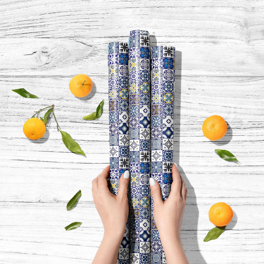 Floral Moroccan Mediterranean Pattern Art & Craft Gift Wrapping Paper-Wrapping Papers-WRP_PP-IC 5008210 IC 5008210, Ancient, Black and White, Botanical, Cross, Culture, Decorative, Ethnic, Floral, Flowers, Geometric, Geometric Abstraction, Historical, Medieval, Modern Art, Moroccan, Nature, Patterns, Portuguese, Retro, Spanish, Traditional, Tribal, Vintage, White, World Culture, mediterranean, pattern, art, craft, gift, wrapping, paper, tile, tiles, mosaic, patchwork, azulejo, arabesque, ceramic, cover, cur