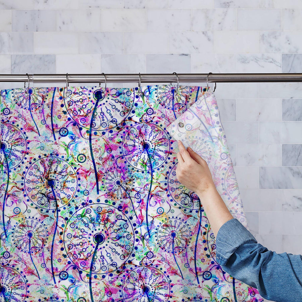 Abstract Floral Pattern D1 Washable Waterproof Shower Curtain - Shower Curtains - ArtzFolio.com