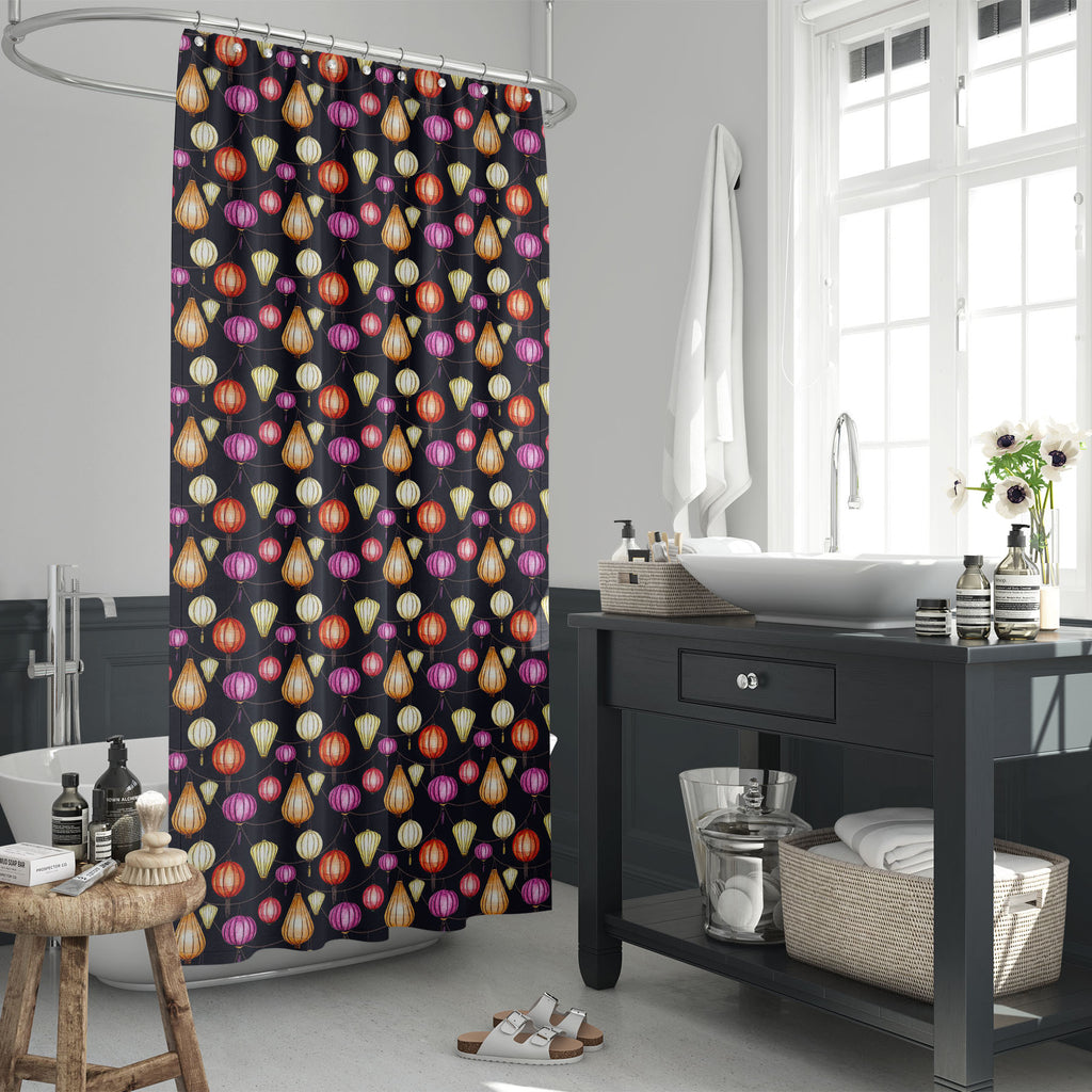 Watercolor Chinese Lantern D2 Washable Waterproof Shower Curtain-Shower Curtains-CUR_SH_EL-IC 5008212 IC 5008212, Ancient, Art and Paintings, Asian, Black and White, Chinese, Culture, Drawing, Ethnic, Historical, Holidays, Illustrations, Japanese, Medieval, Paintings, Patterns, Retro, Signs, Signs and Symbols, Traditional, Tribal, Vintage, Watercolour, White, World Culture, watercolor, lantern, d2, washable, waterproof, shower, curtain, art, background, celebrate, china, color, colorful, decoration, design,