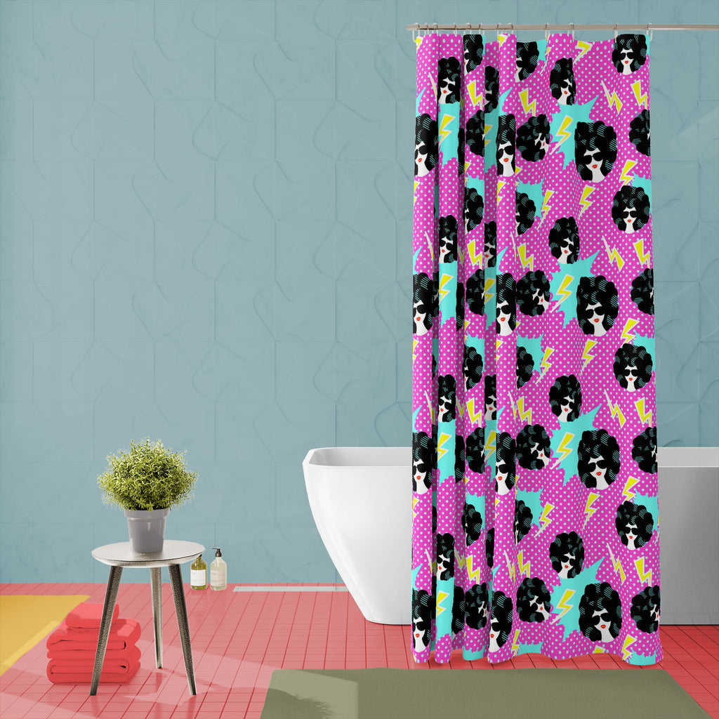Retro Disco Pattern Washable Waterproof Shower Curtain-Shower Curtains-CUR_SH_EL-IC 5008213 IC 5008213, 80s, Abstract Expressionism, Abstracts, Ancient, Art and Paintings, Black, Black and White, Decorative, Digital, Digital Art, Dots, Fashion, Geometric, Geometric Abstraction, Graphic, Hipster, Historical, Illustrations, Medieval, Modern Art, Patterns, Pop Art, Retro, Semi Abstract, Signs, Signs and Symbols, Triangles, Vintage, disco, pattern, washable, waterproof, shower, curtain, abstract, art, artwork, 