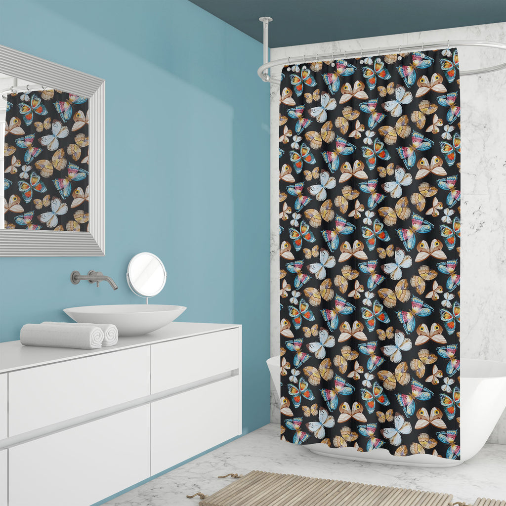 Watercolor Butterflies D3 Washable Waterproof Shower Curtain-Shower Curtains-CUR_SH_EL-IC 5008214 IC 5008214, Art and Paintings, Black and White, Digital, Digital Art, Graphic, Illustrations, Nature, Paintings, Patterns, Scenic, Signs, Signs and Symbols, Tropical, Watercolour, White, watercolor, butterflies, d3, washable, waterproof, shower, curtain, pattern, butterfly, seamless, art, background, blue, boho, bright, brown, color, colorful, decoration, design, fly, green, illustration, isolated, moth, natura