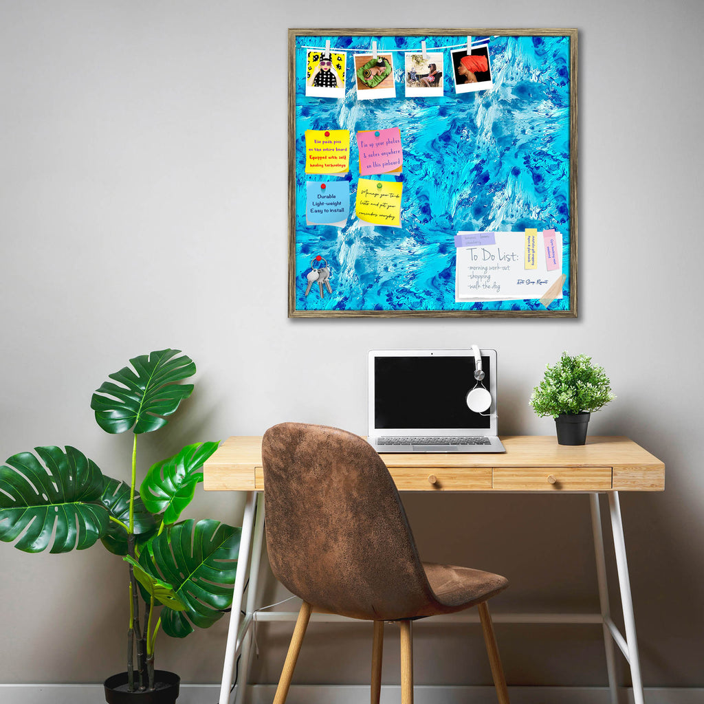 Abstract Blue D2 Bulletin Board Notice Pin Board Soft Board | Framed - Bulletin Boards Framed - ArtzFolio.com